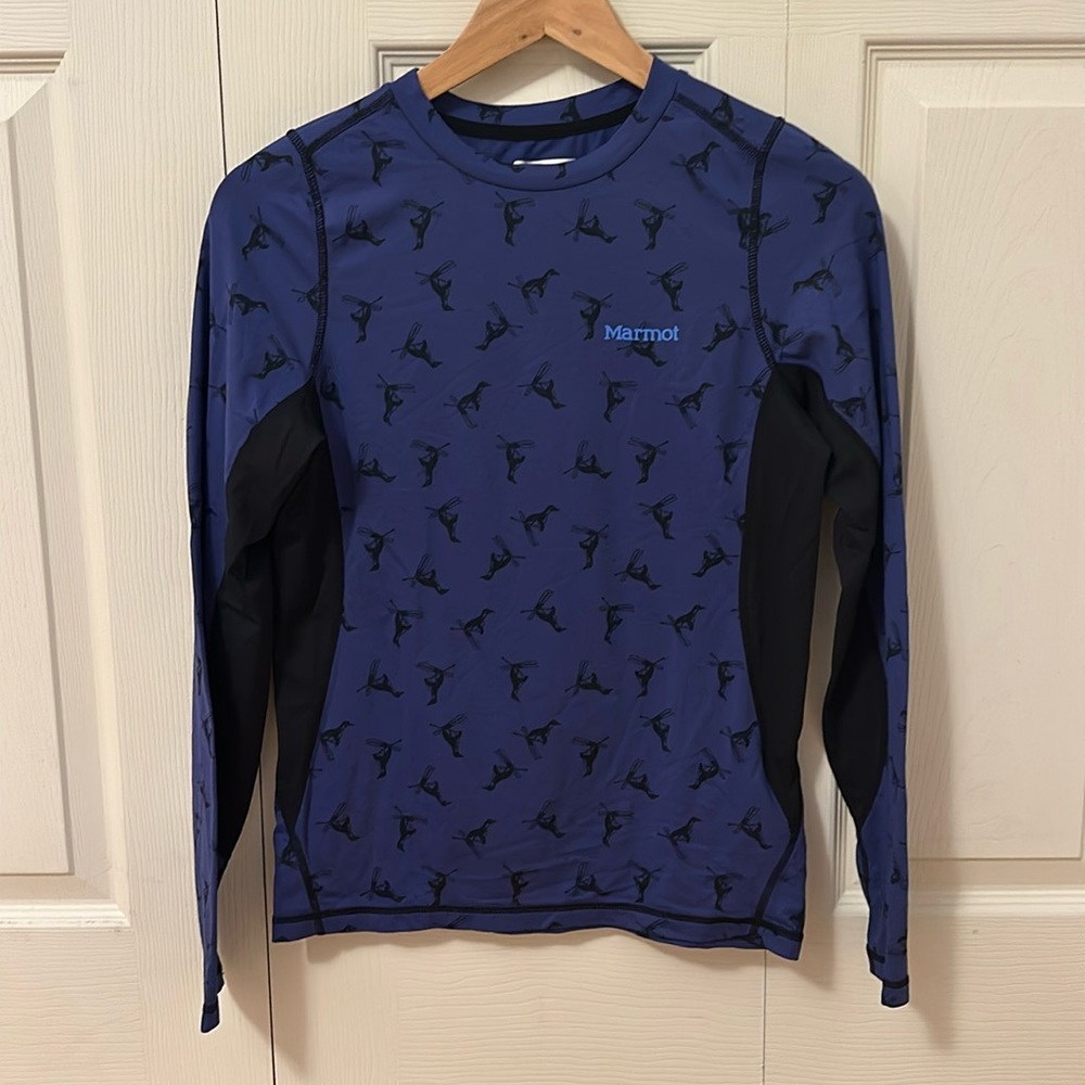 Marmot Midweight Harrier Crew - Boy's, Nightfall Penguin size X-Large